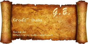 Groó Buda névjegykártya